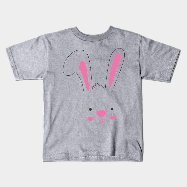 Cute Easter Bunny Face Kids T-Shirt by Flippin' Sweet Gear